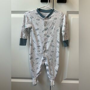 Babycottons Ski Footed Pajama - Blue (Size 9 Months)
